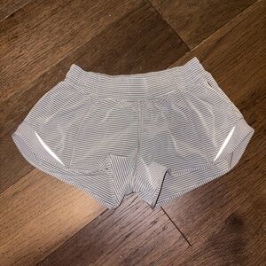 Grey & White Stripped Lululemon Hotty Hot Shorts
